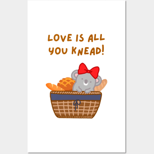 Love is All You Knead! Bread Basket Koala Posters and Art